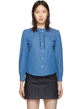 A.P.C. Indigo Zola Shirt Size Large
